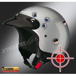 kit adesivi raffica proiettili colpi di pistola fori buchi lamiera arrugginita