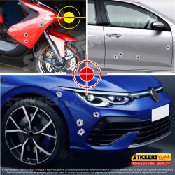 kit adesivi raffica proiettili colpi pistola fori mitra colpo fucile pallottole