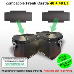 Adesivi coperchi centrali Grigio per valigie Frenk Castle 40 + 40 LT compatibili con BMW R1300 GS