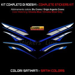 Adesivi carena per Yamaha Tmax 560 2022 Kit Anniversary compatibili blu argento