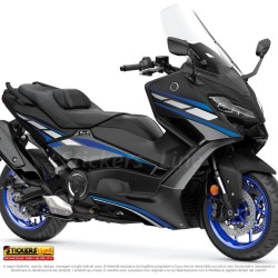 Adesivi carena per Yamaha Tmax 560 2022 Kit Anniversary compatibili blu argento