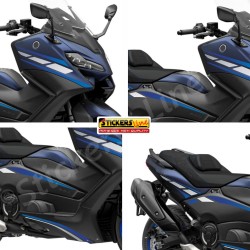 Adesivi carena per Yamaha Tmax 560 2022 Kit Anniversary compatibili blu argento