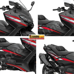 Adesivi carena per Yamaha Tmax 560 2022 Kit Anniversary rosso argento