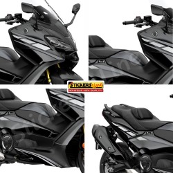 Adesivi per Yamaha Tmax 560 2022 Kit Anniversary Grigio scuro - Grigio Argento