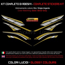 Adesivi per Yamaha Tmax 560 2022 Kit Anniversary Oro - Grigio Argento