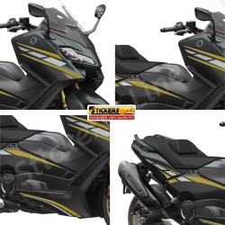 Adesivi per Yamaha Tmax 560 2022 Kit Anniversary Oro - Grigio Argento