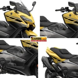 Adesivi per Yamaha Tmax 560 2022 Kit Anniversary Nero opaco - Grigio opaco