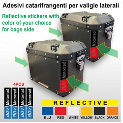 4 Adesivi Catarifrangenti adv motorrad per Valigie laterali modello Frenk Castle MK4 2024 40/45 LT compatibili con BMW R1300 GS