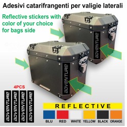 4 Adesivi Catarifrangenti adventure per Valigie laterali modello Frenk Castle MK4 2024 40/45 LT compatibili con BMW R1300 GS