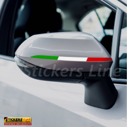 2 adesivi per specchietti bandiera italia calotte tricolore italiano