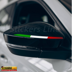 2 adesivi per specchietti bandiera italia calotte tricolore italiano