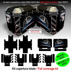 Kit di adesivi compatibili Frenk Castle MK4 2024 per valigie BMW R1300 GS Style TROPHY M.1