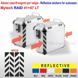 4 Adesivi Catarifrangenti Valigie Mytech RAID 41 + 47 Lt TRATTEGGIATI Reflective