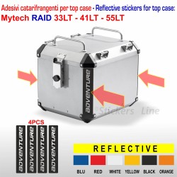 4 Adesivi Catarifrangenti Valigie Mytech RAID  33 - 41 o 55 Lt Top Case ADVENTURE Reflective