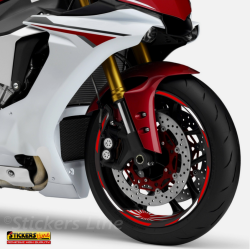 Adesivi moto strisce cerchi BIANCO ROSSO + bandiera giappone yamaha honda suzuki