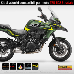 Kit di adesivi compatibili per carena moto Benelli TRK 502 STRADALE M.9 CARBON