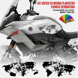 Adesivi serbatoio per BMW F900XR planisfero + rosa dei venti compatibili F900 XR