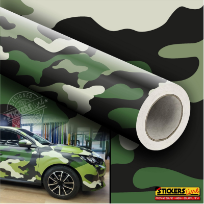 Pellicola mimetica Dark Forest camo wrap wrapping auto moto mimetico foresta blk
