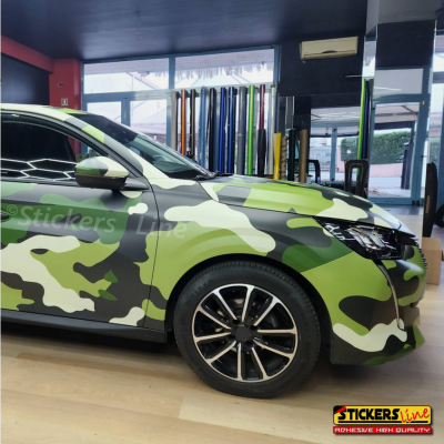 Pellicola mimetica Dark Forest camo wrap wrapping auto moto mimetico foresta blk