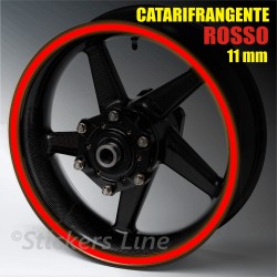Strisce adesive cerchi moto ROSSO CATARIFRANGENTE™ 11mm rinfrangenti riflettenti