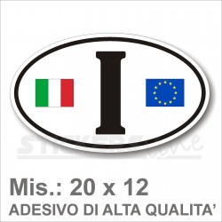 Adesivo ITALIA di Identificazione Nazione Residenza camper bandiera europea