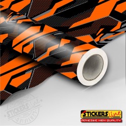 Pellicola mimetica Wrapping mimetico camo Geometric ORANGE STORM auto moto