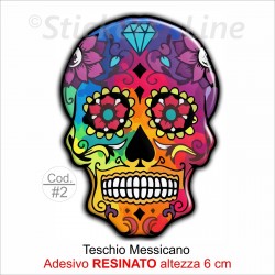 Adesivo RESINATO teschio messicano mod. 02 teschi messicani auto moto camper ecc