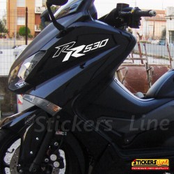 2 adesivi RR scudo anteriore per TMAX 530 2012-2019 scritte adesive tmax RR530