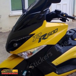 2 adesivi CARBON scudo anteriore TMAX 500 2001-2011 scritte adesive tmax RR500