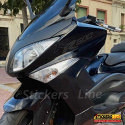 2 adesivi CARBON scudo anteriore TMAX 500 2001-2011 scritte adesive tmax RR500
