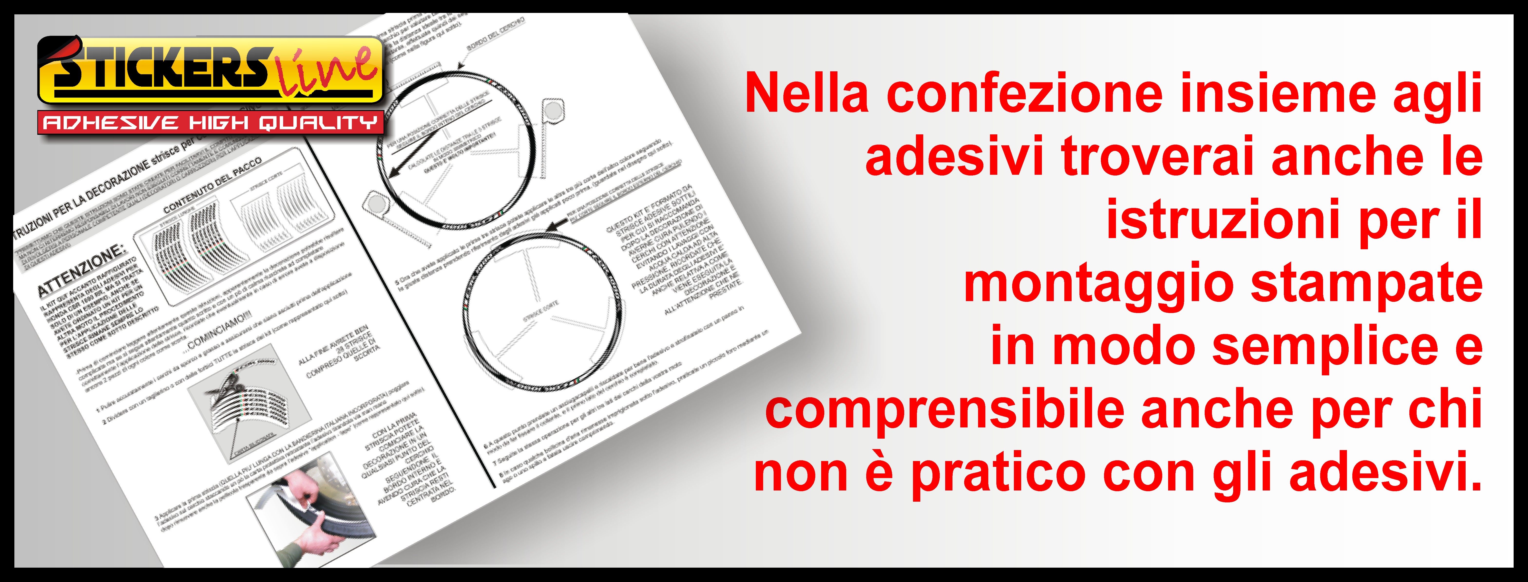 istruzioni per applicazione adesivi cerchi